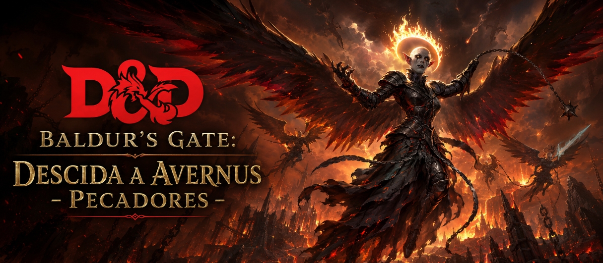 Banner da mesa de RPG: Baldur's Gate: Descida a Avernus - Pecadores