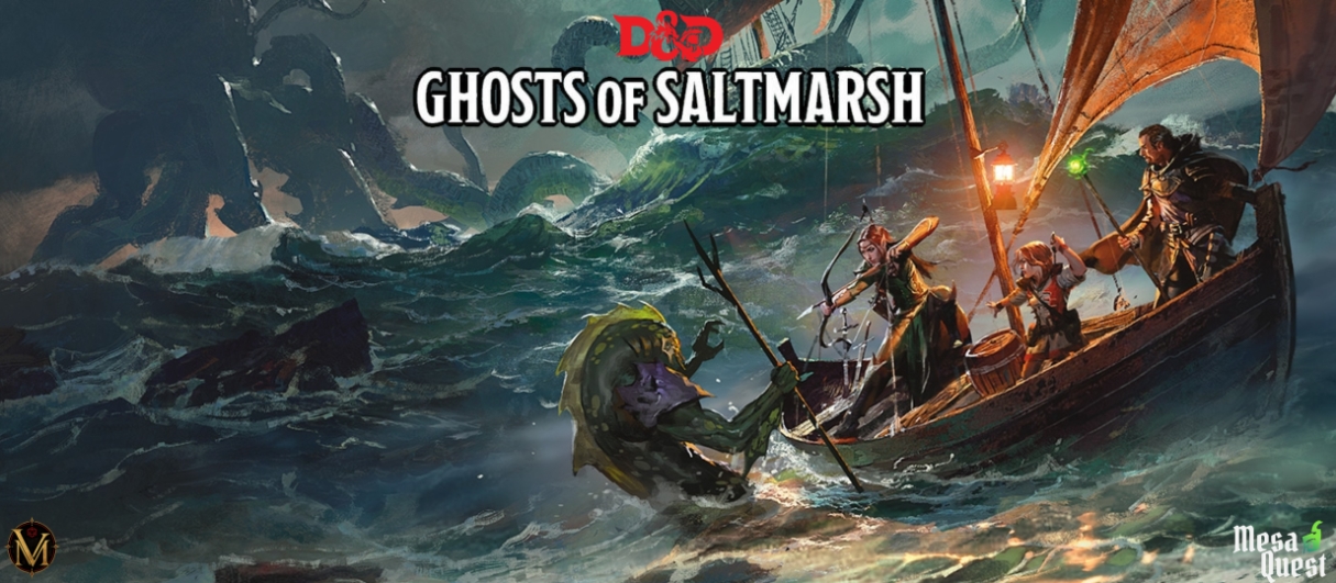Banner da mesa de RPG: Fantasmas de Saltmarsh - Uma Campanha Marítima | D&D (2024)