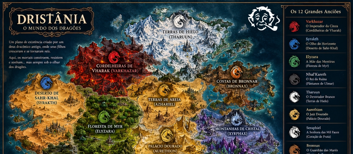 Banner da mesa de RPG: A Ascensão dos Caçadores