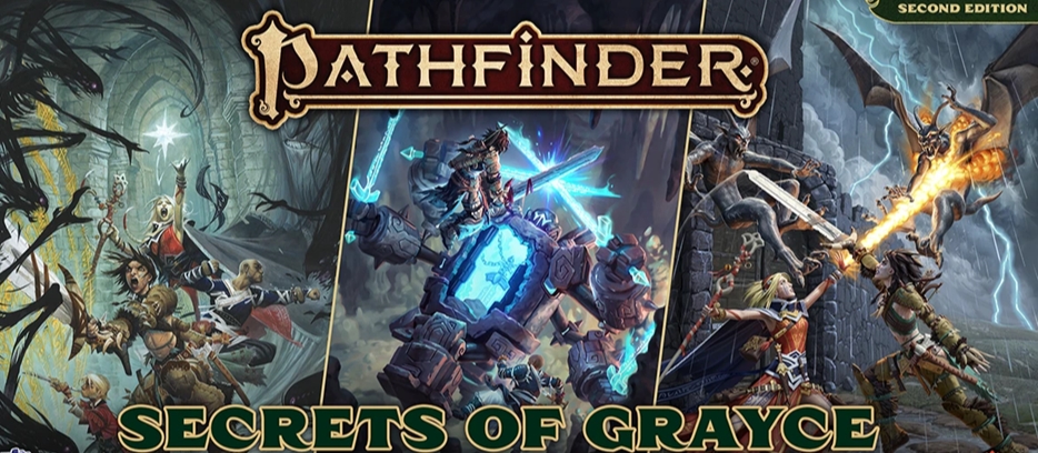 Banner da mesa de RPG: Segredos de Graça - Templo da Estrela Apagada