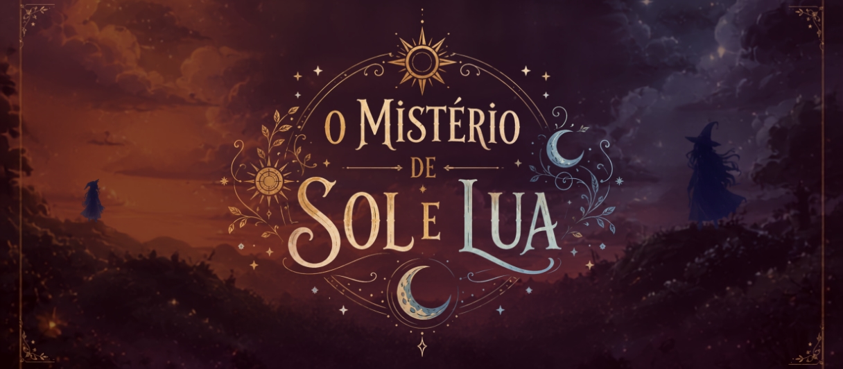 Banner da mesa de RPG: Mistério de Sol e Lua