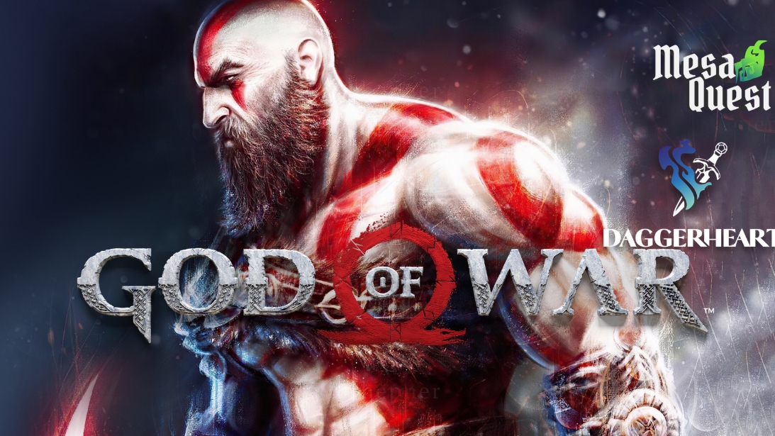 Banner da mesa de RPG: God of War Requiem