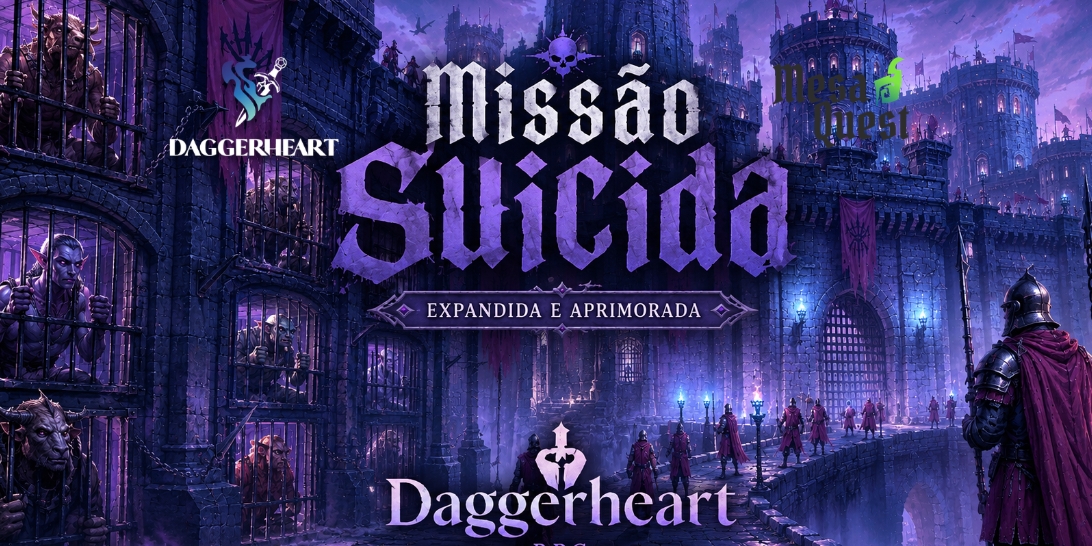 Banner da mesa de RPG: Missão suicida - Aventura Introdutoria
