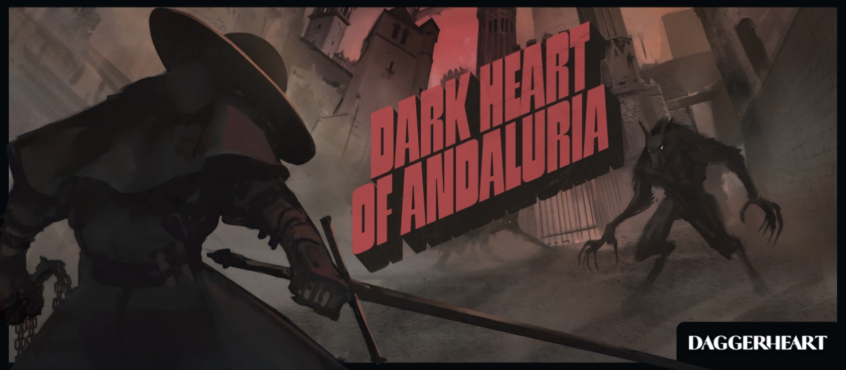 Banner da mesa de RPG: Os Nomes Sob as Vinhas — Dark Heart of Andaluria