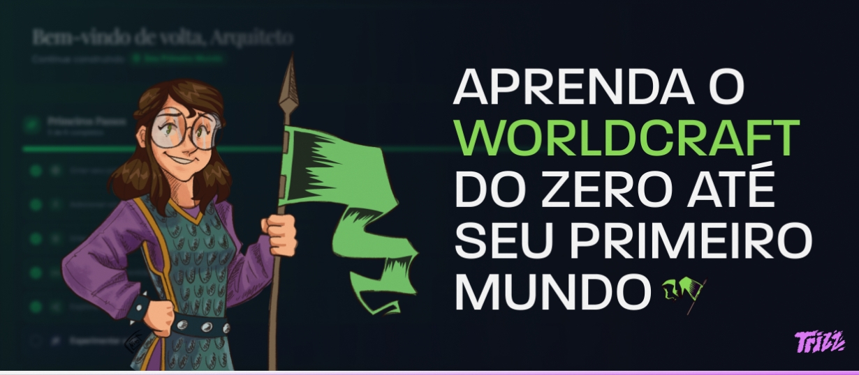 Banner da mesa de RPG: Aprenda Worldcraft: Do Zero até Criar seu Primeiro Mundo.