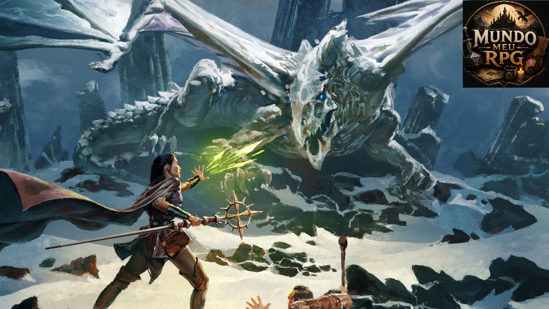 Banner da mesa de RPG: D&D 5.5- O Dragão da Espiral de Gelo - Mesa Streamada