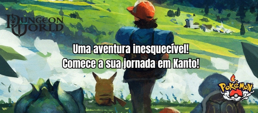 Banner da mesa de RPG: Pokémon - Um mistério em Kanto! - Sábado às 15h