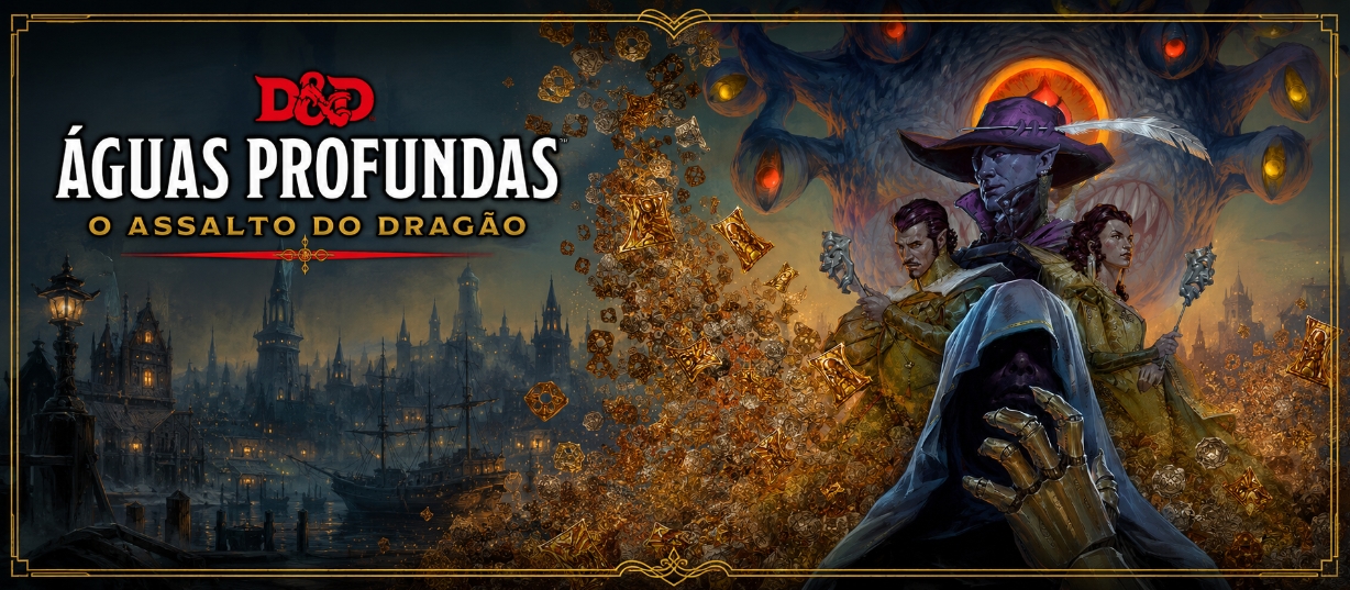 Banner da mesa de RPG: Águas Profundas – O Assalto do Dragão