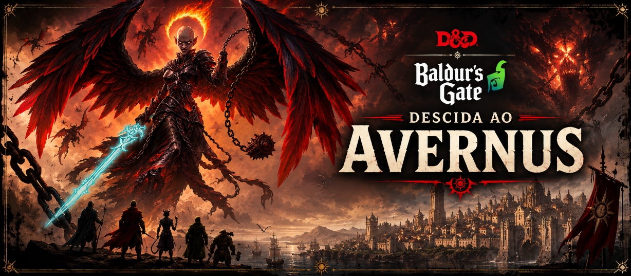 Banner da mesa de RPG: Baldurs Gate – Descida ao Avernus