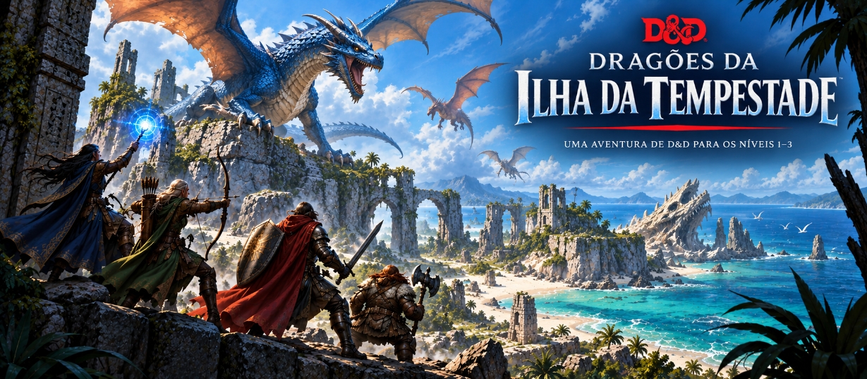 Banner da mesa de RPG: Dragões da Ilha da Tempestade | D&D 5.5