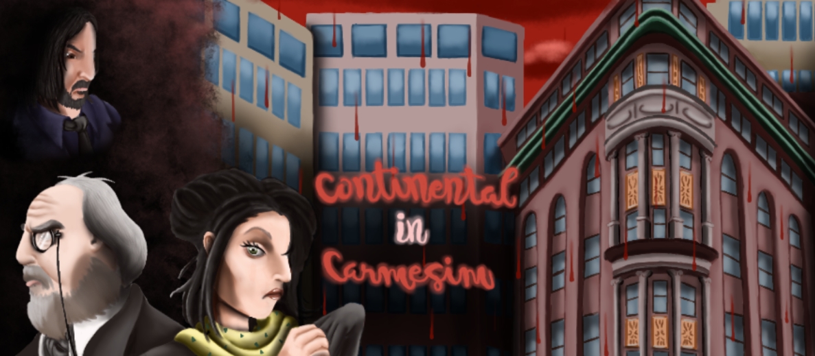 Banner da mesa de RPG: Continental Carmesim