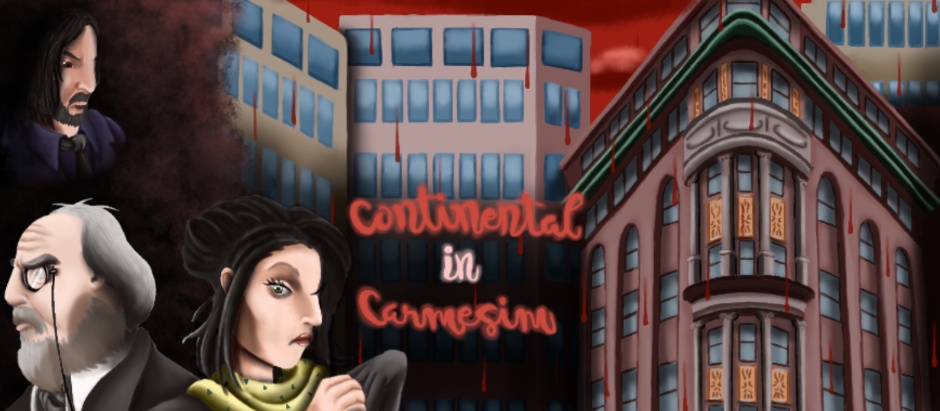 Banner da mesa de RPG: Continental in Carmesim
