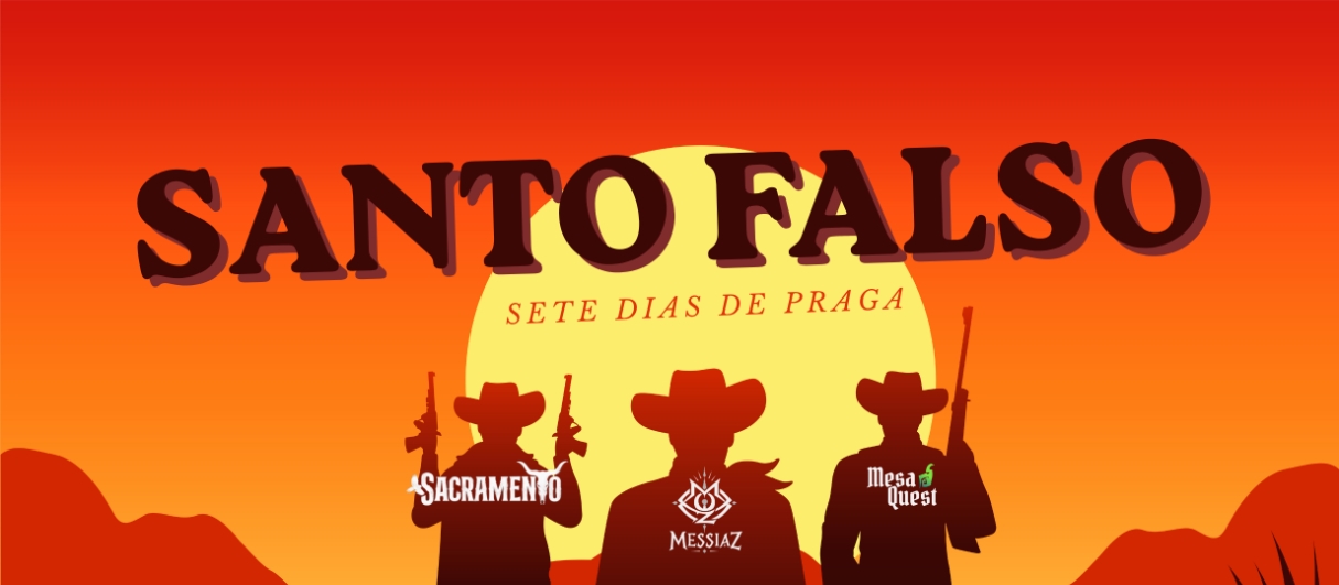 Banner da mesa de RPG: SANTO FALSO: SETE DIAS DE PRAGA