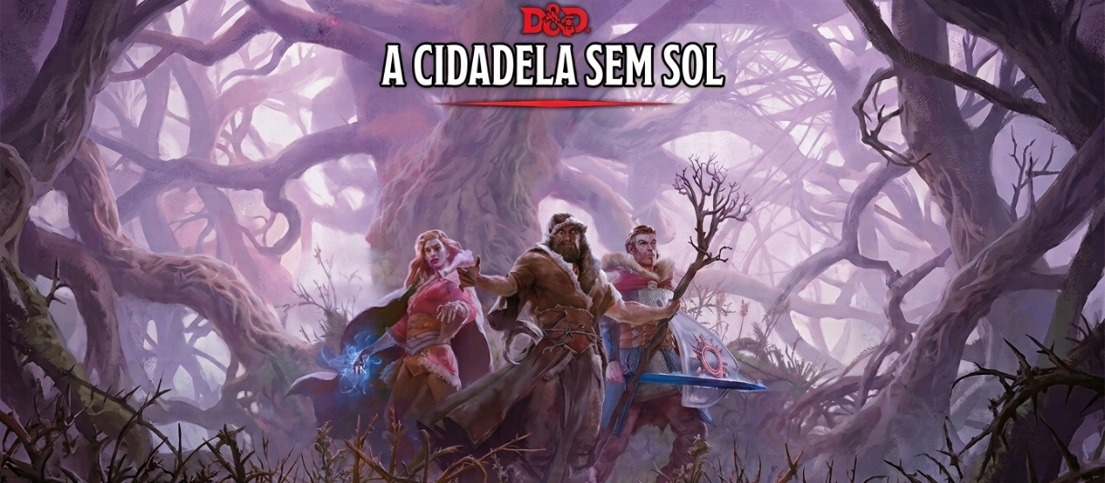 Banner da mesa de RPG: Aprenda D&D | A Cidadela Sem Sol | Nível 1-3