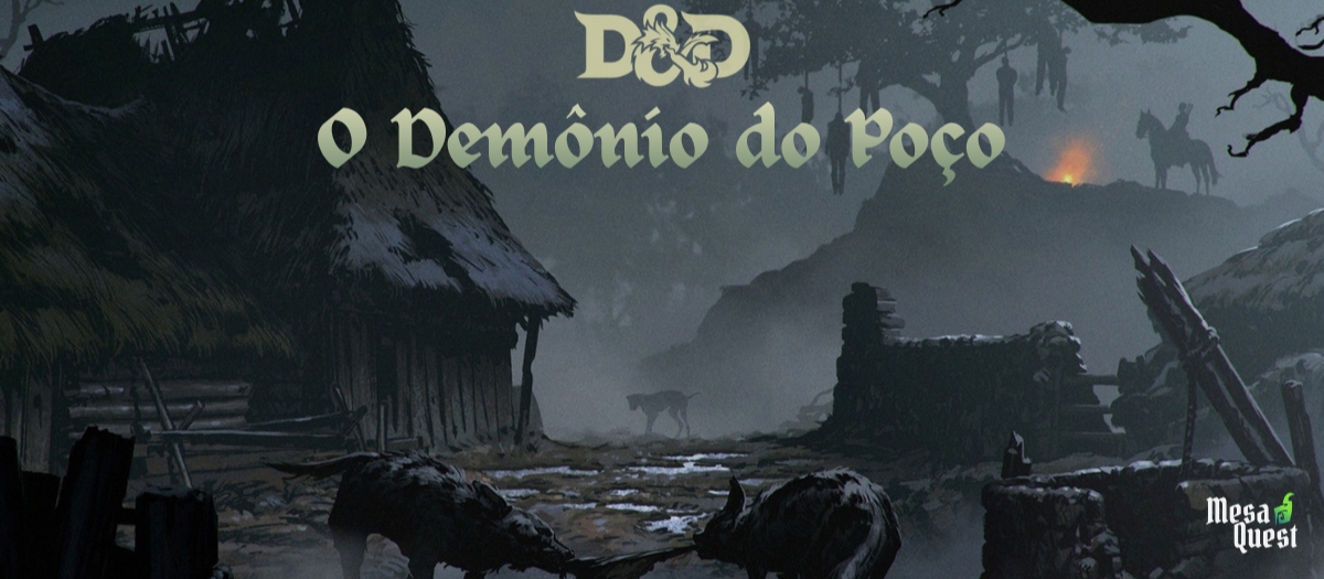 Banner da mesa de RPG: O Demônio do Poço