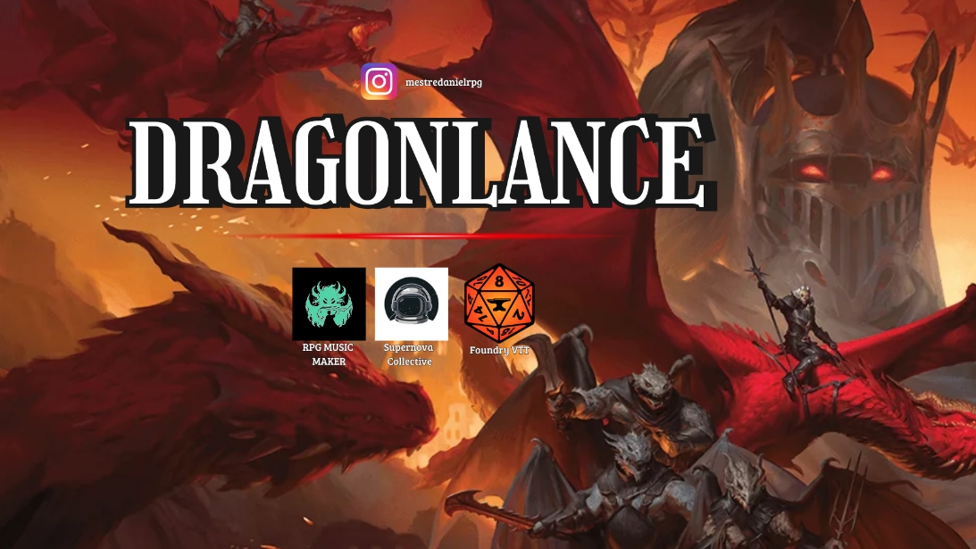Banner da mesa de RPG: Dragonlance: A Sombra da Rainha Dragão