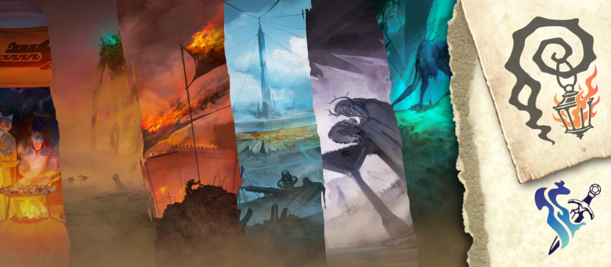 Banner da mesa de RPG: Sua primeira aventura de Daggerheart!! - Escolha o Frame!