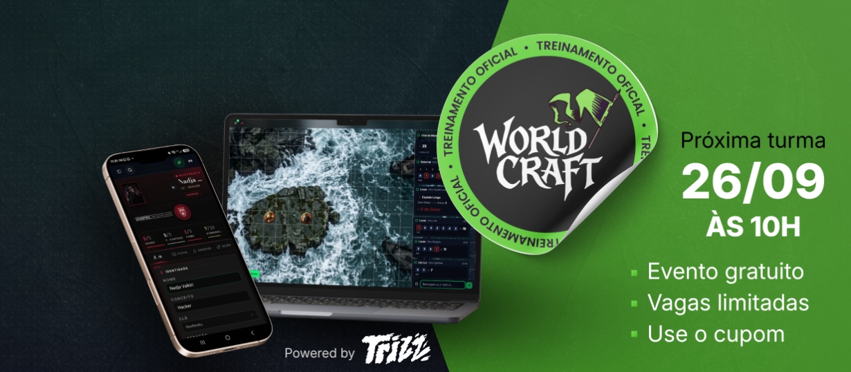 Banner da mesa de RPG: Treinamento WorldCraft