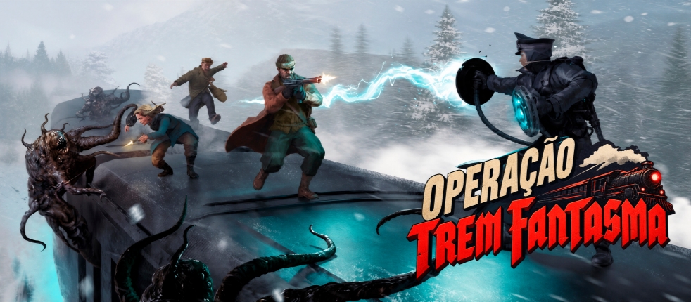 Banner da mesa de RPG: Operação Trem Fantasma