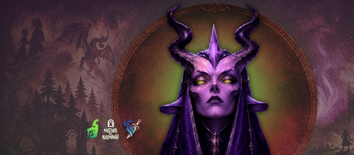 Banner da mesa de RPG: A Rainha Deve Morrer