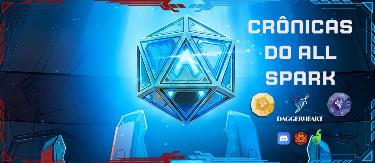 Banner da mesa de RPG: As Crônicas do Allspark Daggerheart Motherboard