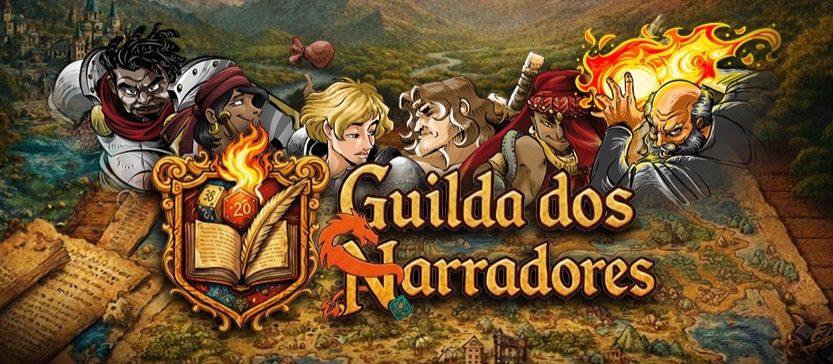 Banner da mesa de RPG: As Cavernas da Escuridão - Guilda dos Narradores