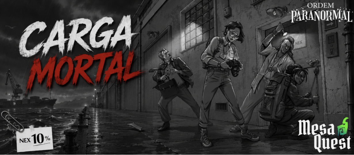 Banner da mesa de RPG: Carga Mortal | Aventura de TERROR