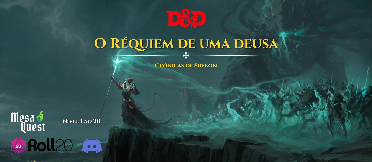 Banner da mesa de RPG: O Réquiem de uma Deusa