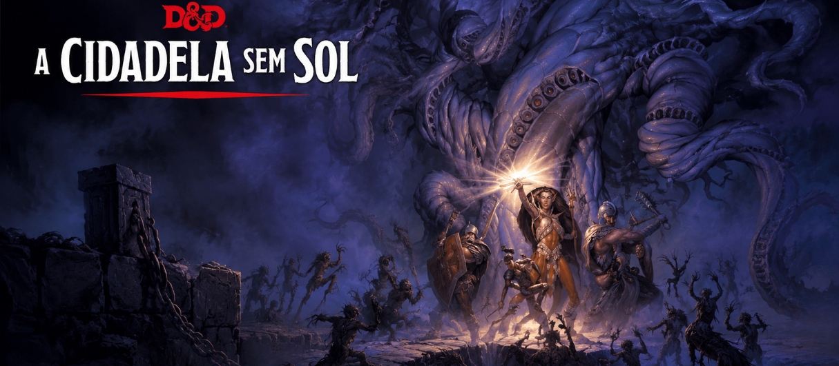 Banner da mesa de RPG: A Cidadela Sem Sol