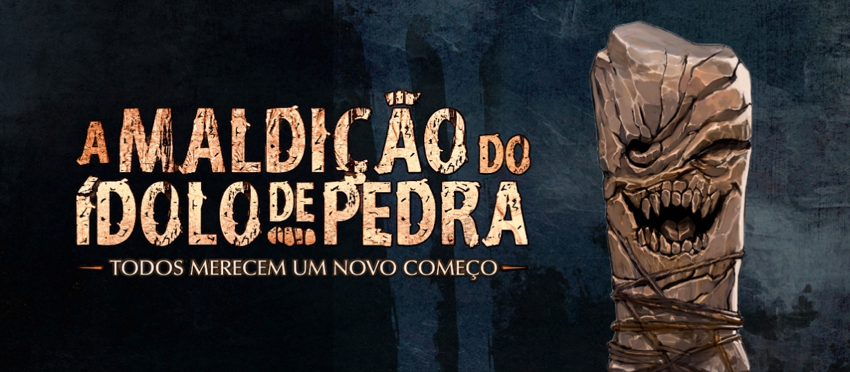 Banner da mesa de RPG: A Maldição do Ídolo de Pedra