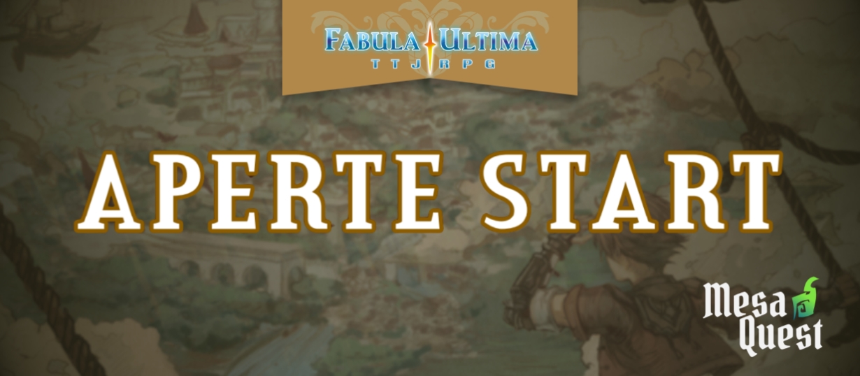 Banner da mesa de RPG: Aperte start | Fabula Ultima
