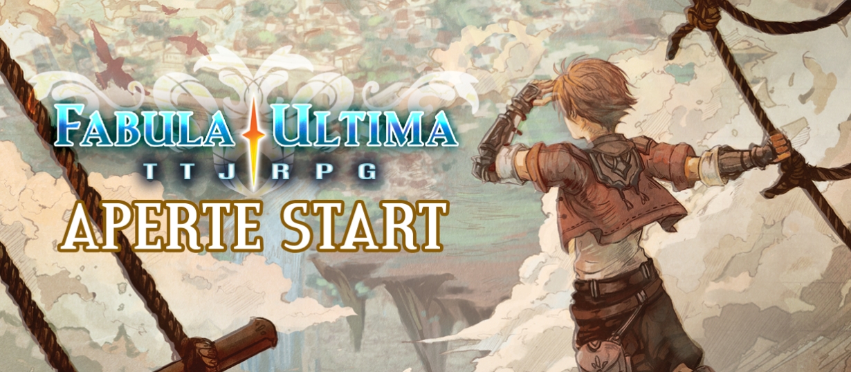 Banner da mesa de RPG: Aperte Start - Um Tutorial de Fabula Ultima